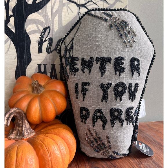 jack o lantern lane Other - Jack O Lantern Lane Coffin Pillow Enter If You Dare Rhinestone Accents